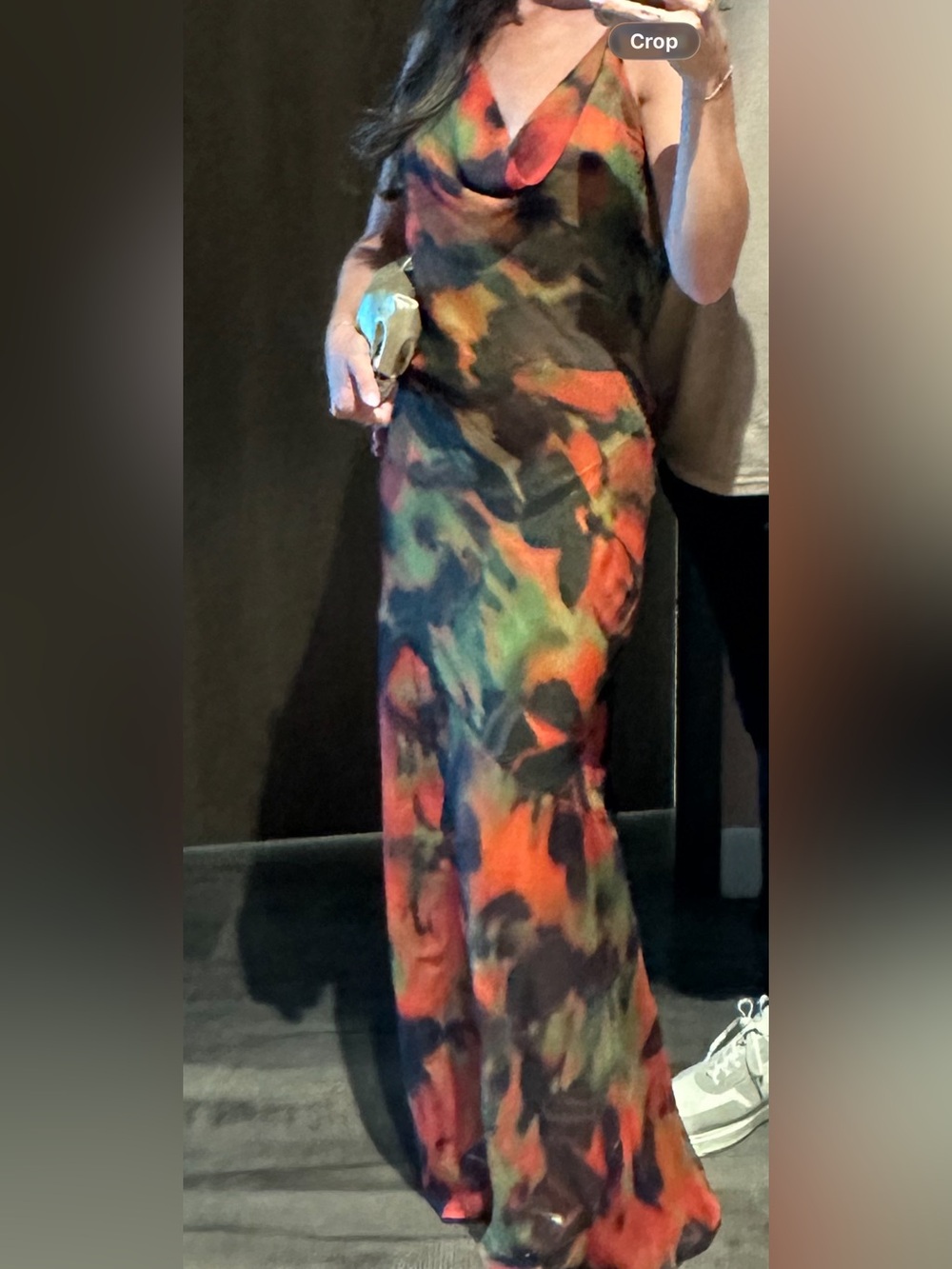 ASOS Sleeveless Cowl Neck Maxi Dress in Multicolor Abstract Print size 2